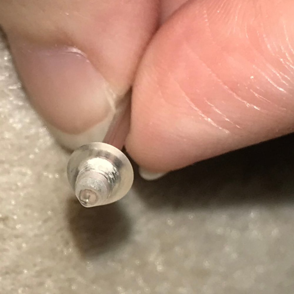 14 Gauge Clear 5mm spike Tongue Ring